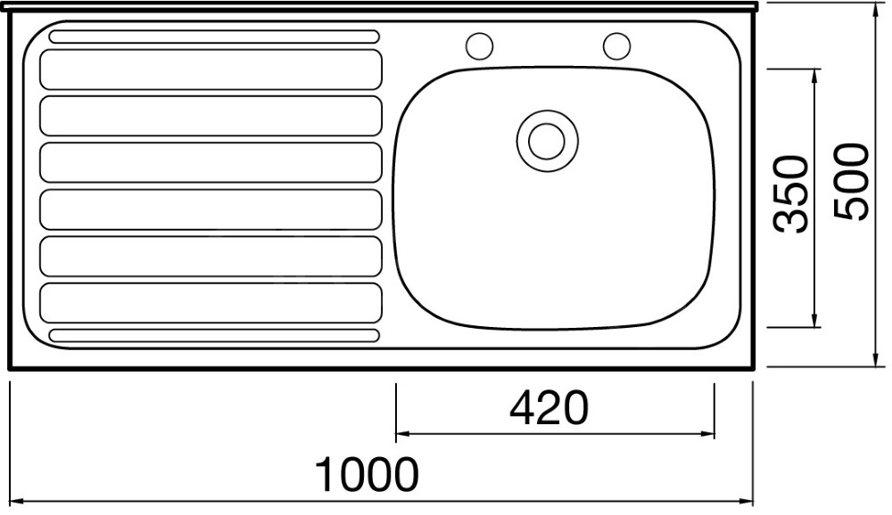 1000 X 500 SQUARE FRONT LH