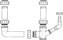 PLUMBING KIT FOR 2 BOWL